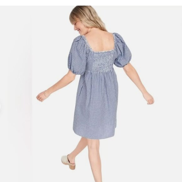 Old Navy Women's Fit & Flare Puff-Sleeve Seersucker All-Day Mini Dress XL - Picture 2 of 10